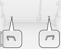ISOFIX fästbyglar indikeras med en dekal på ryggstöden. Innan en barnstol sätts fast ska nackskyddet ställas i läge 3 33.
