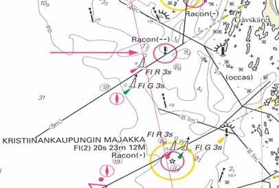 Nr 152 4 Bottenhavet / Sea of Bothnia 3960 Sjökort/Chart: 5, 52 Finland. Bottenhavet. Inseglingen till Kaskö. Racon etablerad. BB-märket på positionen har försetts med Racon (M).