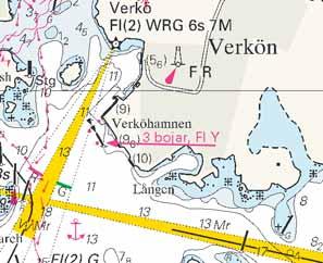 7 Nr 152 Inför special lysboj, Fl Y a) 56-09,831N 15-37,586E b) 56-09,877N 15-37,664E c) 56-09,779N 15-37,656E Bsp Sydostkusten 821 Sweden. Southern Baltic. Karlskrona. Verköhamnen.