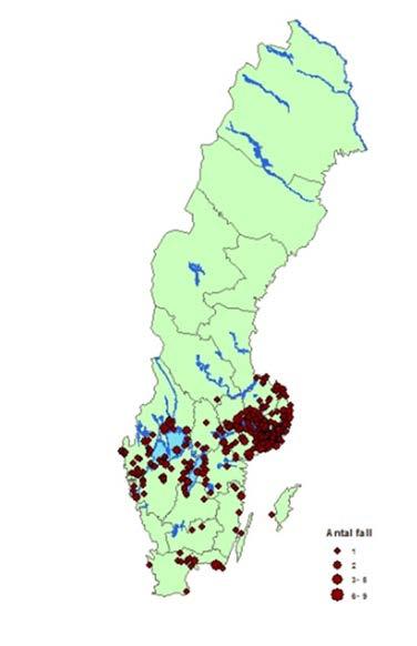 TBE i Sverige; ökande trend anmälda fall trots årlig ökning av antalet sålda vaccindoser 2018: