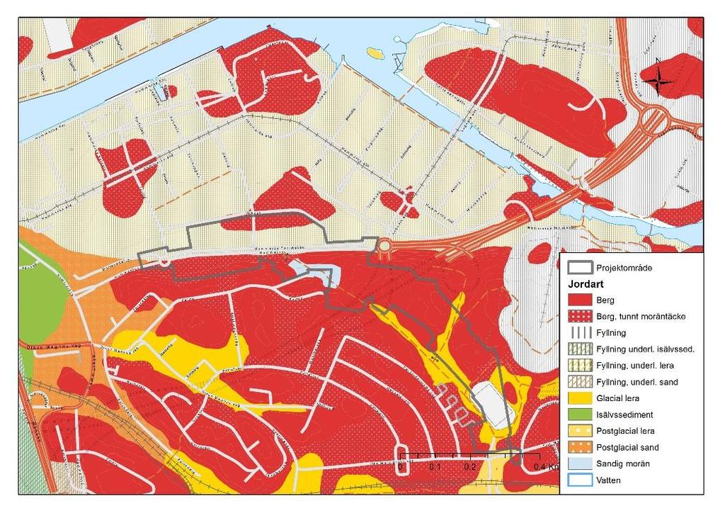 Närområdet i norr domineras av industrilokaler men längre norrut mot Hammarby sjö så är bebyggelsen huvudsakligen flerfamiljshus (Figur 2).