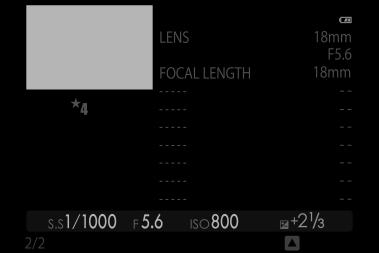 Bildvisningsdisplayen Visa fotoinformation Displayen för fotoinformation ändras varje gång fokusknappen (fokusreglaget) trycks uppåt.
