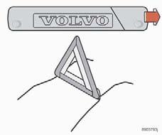 07 Hjul och däck Varningstriangel och reservhjul Varningstriangel Reservhjul och domkraft 07 Följ de bestämmelser som gäller för användning av varningstriangel 1.