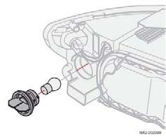 09 Underhåll och service 09 Byte av glödlampor Positions-/parkeringsljus Blinkers Sidomarkeringsljus Dra ut lamphållaren med en tång.