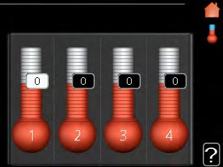 1.1 temperatur Om huset har flera klimatsystem visas det på displayen med en egen termometer för varje system. I 1.