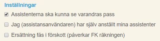 assistenterna kunna se andra assistenters pass för samma kund i kalendern.