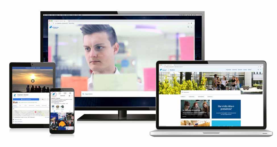 Vår grafiska profil i digitala kanaler Högskolans grafiska profil ska också genomsyra de digitala kanalerna för att vi ska