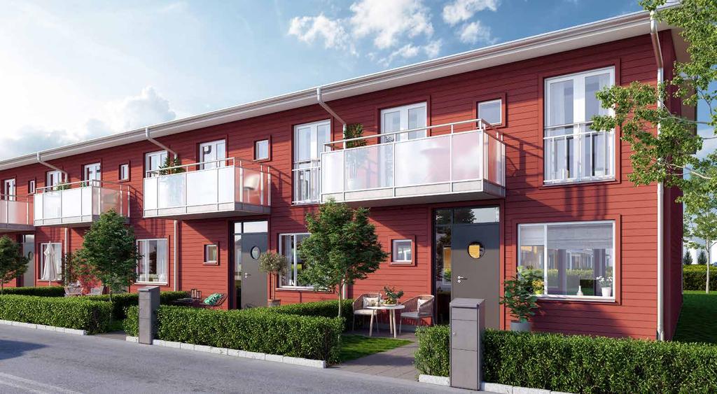 RADHUS. Radhusen har samma rymliga planlösning som kedjehusen med ett öppet kök och stora sällskapsytor där du kan umgås med dina nära och kära.