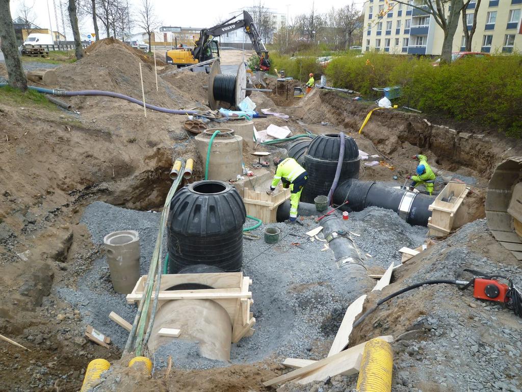 elektromuffen täcker + 1cm synligt på var sida muffen. För avloppsdistribution: ProFuse PE100 PBB.