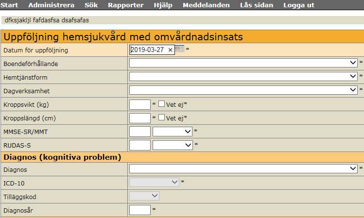 Bild 7: Uppföljning hemsjukvård med omvårdnadsinsatser.