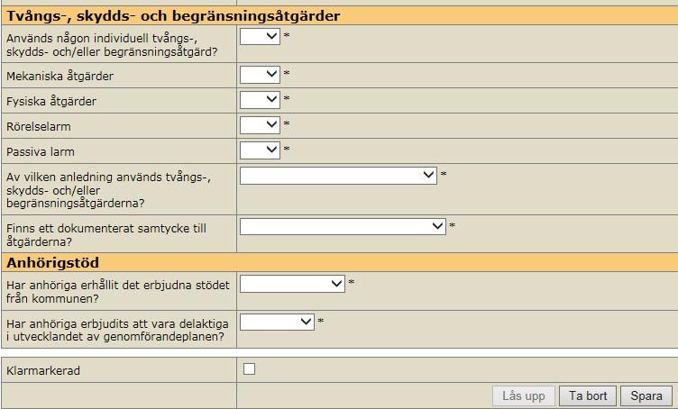 KLARMARKERA OCH SPARA När samtliga uppgifter är ifyllda fylls rutan för Klarmarkerad i, se bild 9. Klicka därefter på Spara, då kontrolleras att alla fält är ifyllda.