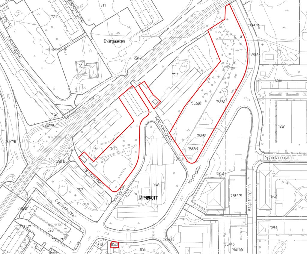 Detaljplanen består av ovanstående delområden som tillsammans omfattar cirka 1 hektar och ägs av Göteborgs Stad och Familjebostäder.