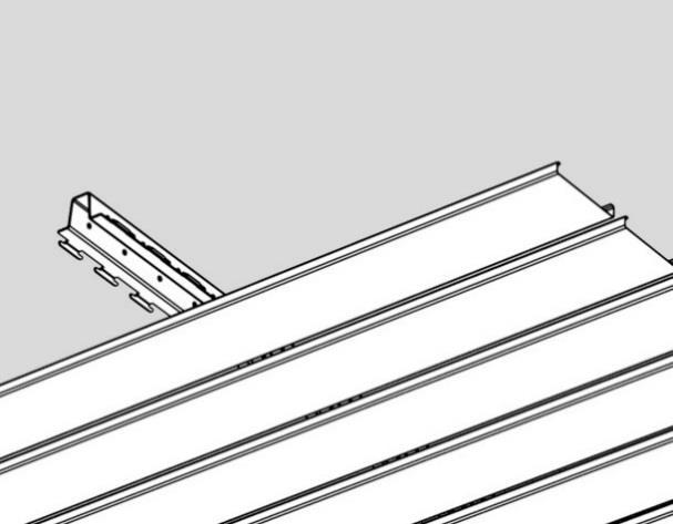 Linjära tak Linjära tak finns i många modulbredder (vanligen 100, 150, 200 och 300 mm) med begränsning i endast en riktning (tvärs).