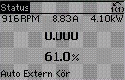 . Så här programmerar du.1.4. Visningsläge Under normal drift kan upp till 5 olika driftvariabler visas kontinuerligt i det mellersta avsnittet: 1.1, 1. och 1.3 men också och 3..1.5. Visningsläge - val av avläsningar Du kan växla mellan tre statusavläsningsskärmar genom att trycka på knappen [Status].