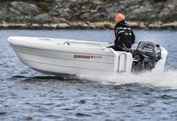 Pioner 14 Active Längd: 4,11 m. Bredd: 1,73 m. Vikt utan motor: ca 220 kg. Rek. motorstyrka: 15-25 hk.