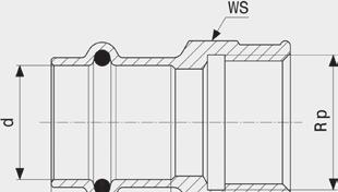 Sanpress övergångsstycke Modell 2212 Art nr d Rp Z L WS 291 075 12 ⅜ 6 32