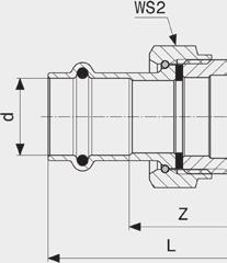 Sanpress övergångsstycke Modell 2262 Art nr d Rp Z L WS1 WS2 293 024 12 ½ 23 56 27 30 131