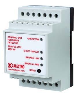 ABAV-S3 230V ATEX KONTROLLENHET MED ATEX-BARRIÄR för rökdetektor EVC-PY-IS ATEX Rök TEKNISKA DATA Matningsspänning: 230V AC, ±10%, 50-60 Hz Effektförbrukning: 1,8 VA Larmutgångar: En växlande kontakt