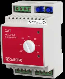 CAT-230V ANALOG UNIVERSALTERMOSTAT med ställbar hysteres och finjustering av temperaturskalan, för Pt1000 och NTC-givare.