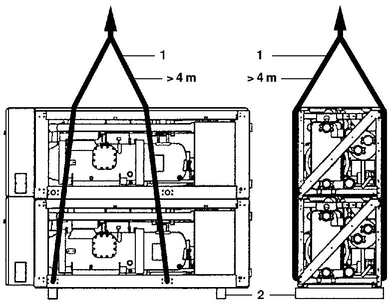 Spänningsfria kontakter allmän drift/pumpkontakt alarm drift krets 1 drift krets 2 (endast EWLD340~540) Ställningsbara spänningsfria kontakter 100% enhetssignal andra pump för förångaren ledig