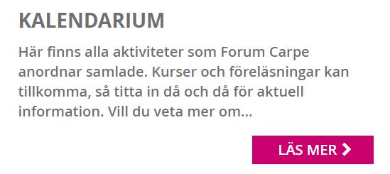 Plats Medborgarplatsen 25 (Göta Arkhuset) trapphus A, Stockholm Målgrupp Medarbetare och chefer Anmälan Senast onsdag 28/8 på www.forumcarpe.