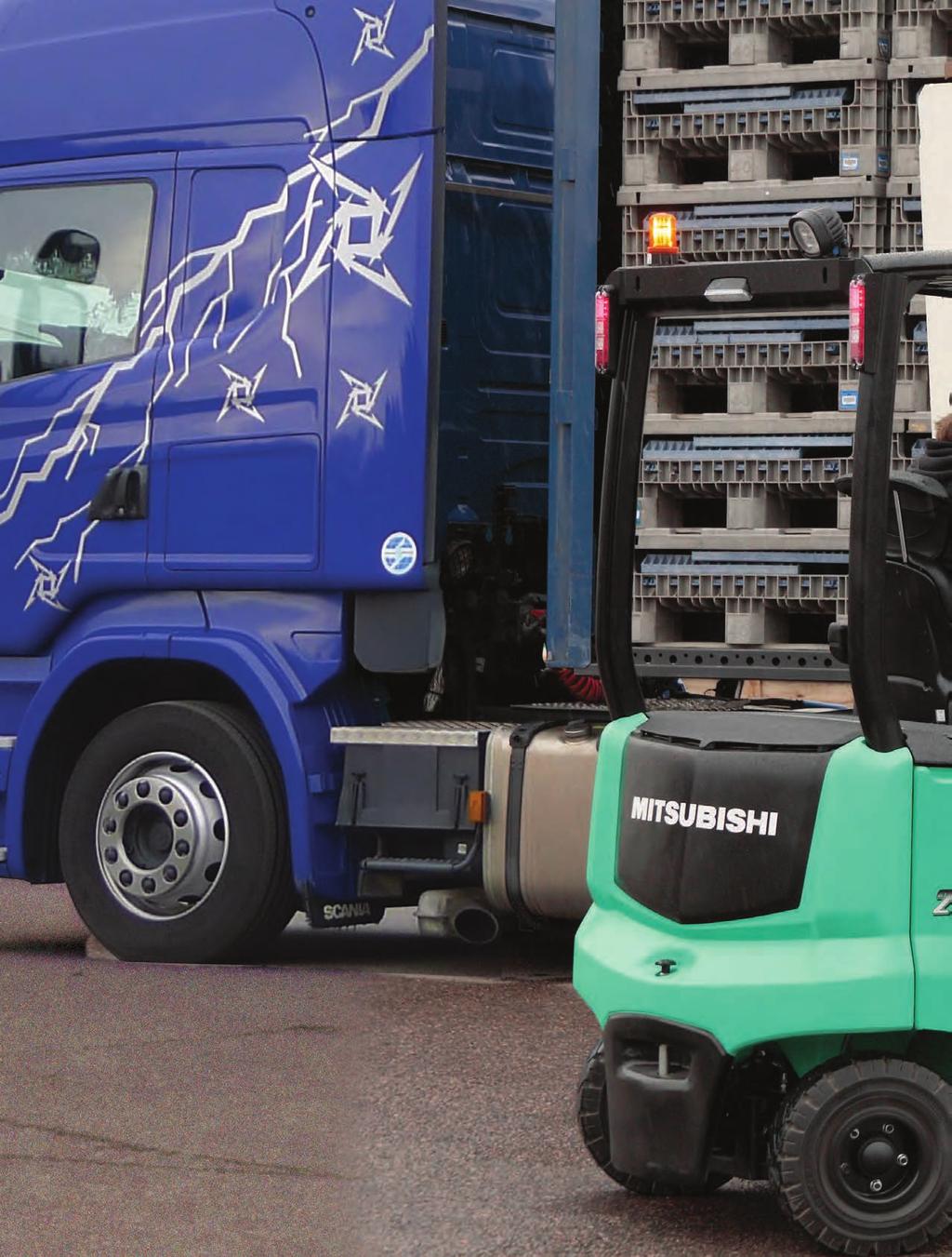 Detta är en mycket bra arbetsplats. Gaffeltruckens viktigaste komponent är truckföraren.