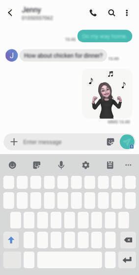 Appar och funktioner Använda Min emoji-dekaler i chattar Du kan använda Min emoji-dekaler när du pratar