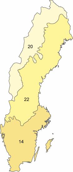 6.4 Typindelning För klassificering av bottenfauna delas Sveriges sjöar in i tre typer. Typerna är baserade på Illies ekoregioner (figur 6.1). I tabell 6.