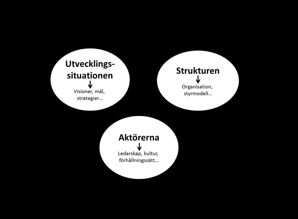 Med Aktörerna avses på vilket sätt som människor av kött och blod har förmåga och ges möjlighet att åstadkomma resultat i riktning mot organisationens mål.