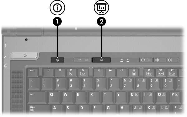 Quick Launch-knappar Använd HP Quick Launch-knapparna för att öppna program som används ofta på kontrollpanelen i HP Quick Launch Buttons.