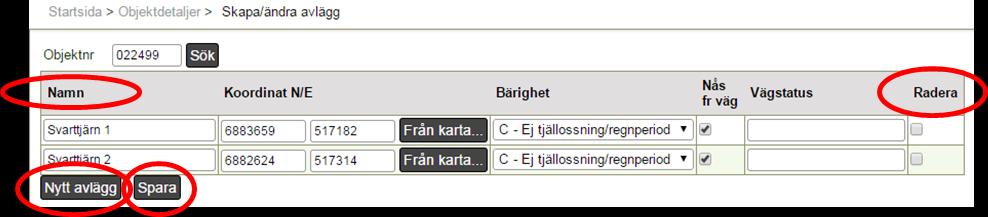 Det är önskvärt att man samtidigt döper avlägget till ett aktuellt namn istället för en siffra. Glöm inte att spara! Figur 10. Avlägg Figur 11.