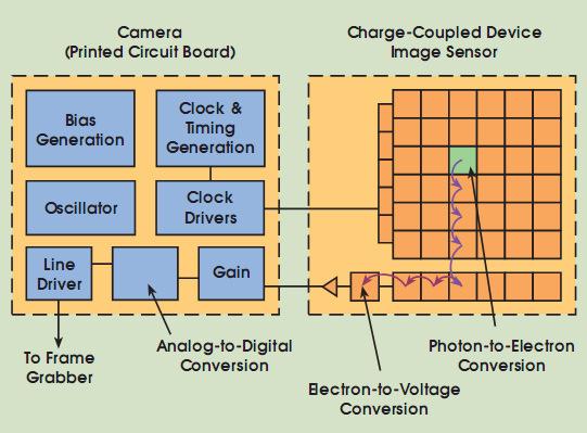 Bildsensorer som används idag finns i två olika typer: CCD (Charged-Couple Display) och CMOS (Complementary Metal-Oxide-Semiconductor).