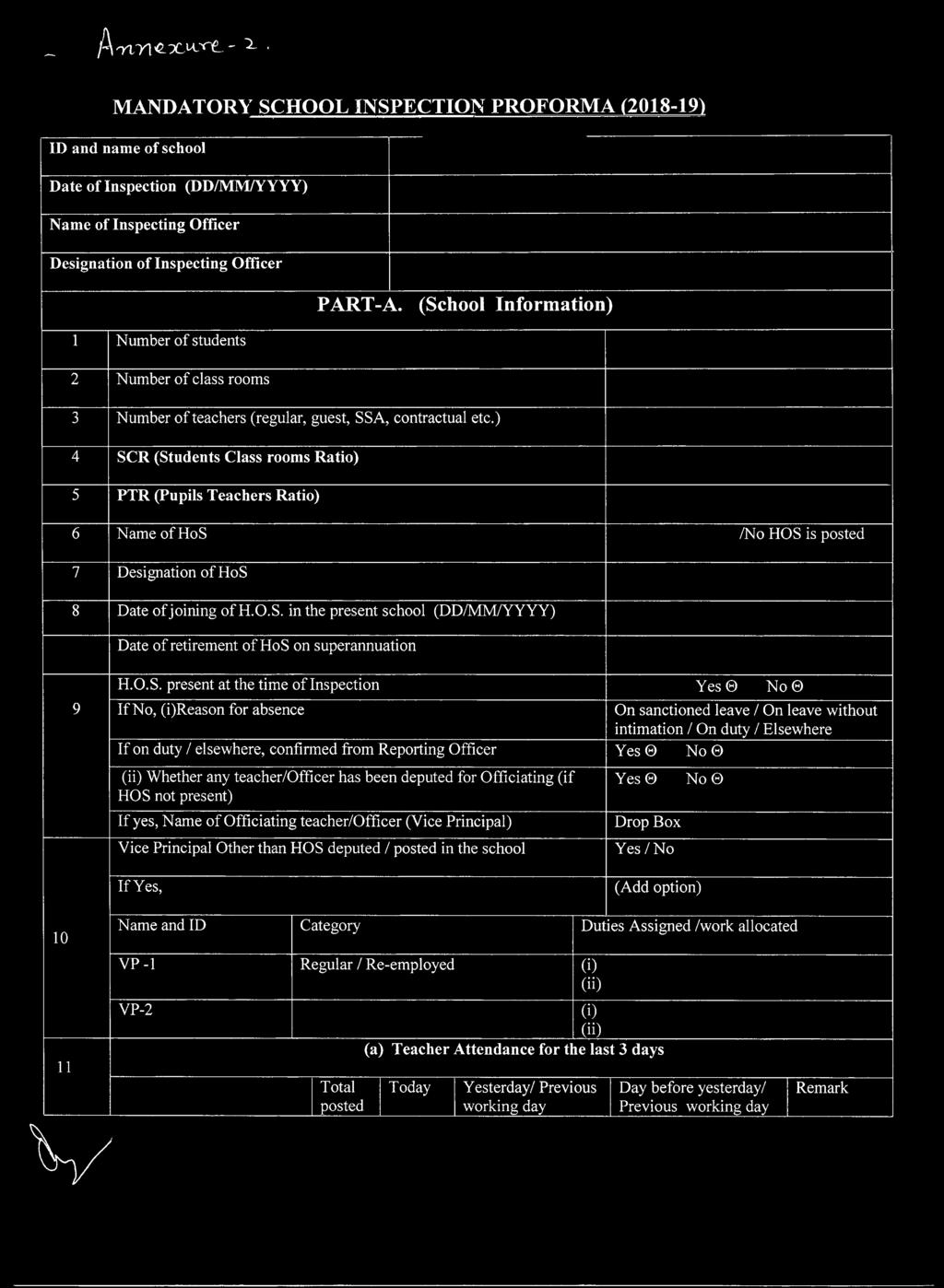 class rooms PART-A. (School Information) 3 Number of teachers (regular, guest, SSA, contractual etc.