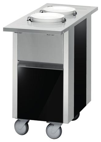 Buffet Line Pro, PH & PN Laminat (valnöt, polarvit, storm och diamantsvart) Nedfällbara brickbanor i rostfritt hjul BLH-5-PH Tallriksdispenser Varm tallriksdispenser Justerbart fjädertryck