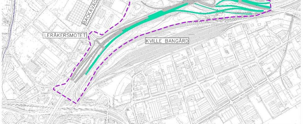 Sträckan Minelundsvägen och norrut avleds därefter via självfallsledningar till Kvillebäcken.