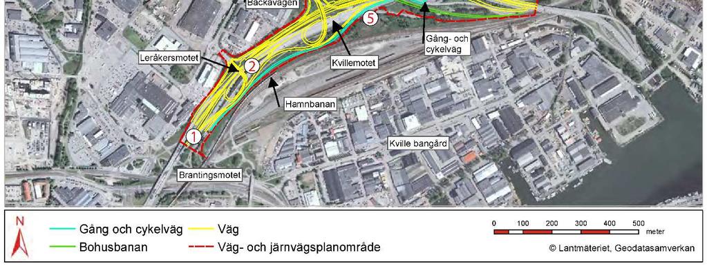 Rampsystem har avskilda växlingssträckor i både västlig och östlig riktning samt ramp för påfartstrafik från Brantingsmotet i östlig riktning.