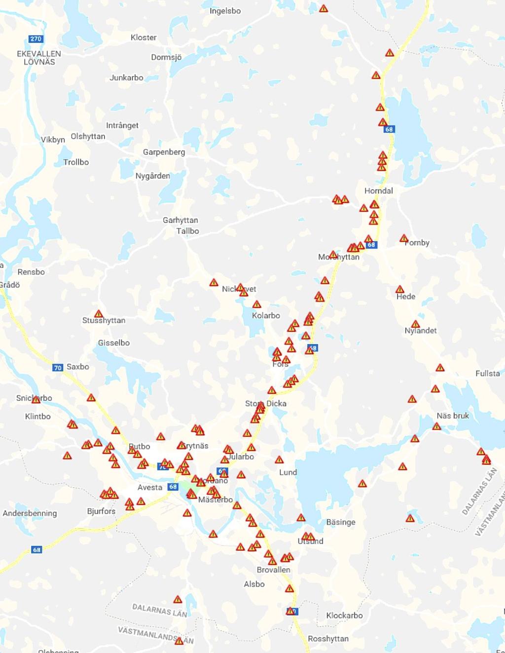 Viltolyckor 2018, redovisas inte