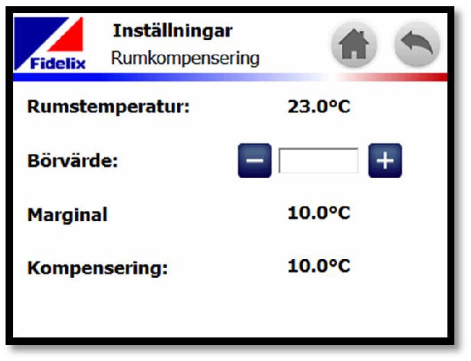 Om ett fel däremot uppstår i framledningsgivaren för värmekretsen justeras värmesystemet till 25 C med hänsyn till returledningstemperaturen (och den integrationstid som används för justeringen ökas
