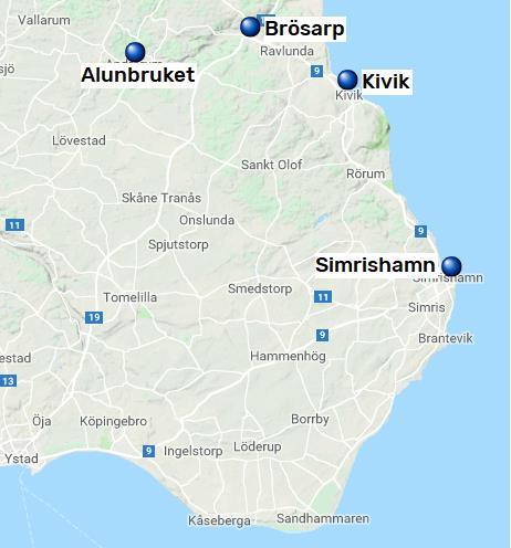 Österlenleden, Simrishamn Alunbruket, 4 nätter Sida 5 av 5 Österlenleden Skåneleden är uppdelad i sju olika leder, totalt cirka 1 000 km vandringsled och uppdelad i 78 dagsetapper.