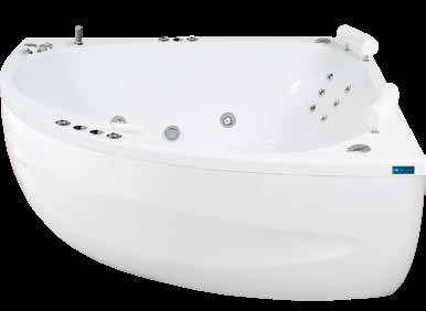 Vi har tack vare designen tagit vara på ytan inuti badkaret till 100%, lyxigt stort med bra komfort och baddjup.
