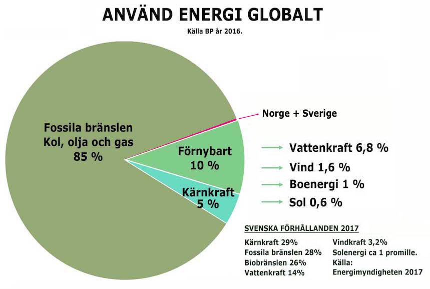 ENERGI Fördelar vi jordens för skog, bete och odlingar användbara yta blir det ca 100 x 100 m på varje världsmedborgare. I Sverige dubbelt så mycket.