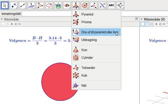 Från två till tre dimensioner Vi går nu från tvådimensionell till tredimensionell representation av geometriska objekt.