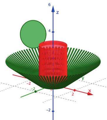 Vi använder konstruktionen för Polygon1 som botten av prisman. Vi väljer Visa och Ritområde 3D.