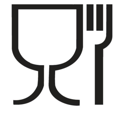 Figur 1. Glas/gaffel"-symbolen är ett av flera sätt att märka material och produkter som är avsedda att komma i kontakt med livsmedel.