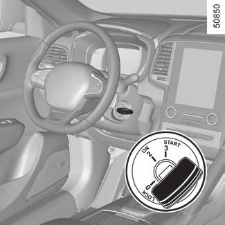 START, stopp av motor: bil med startnyckel Start av motor Bensinversion Aktivera startmotorn utan att gasa släpp nyckeln så fort motorn startar. Starta aldrig bilen på frihjul i en backe.