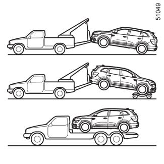 BOGSERING: starthjälp (2/4) 2 1 Bil med 2-hjulsdrift Bil utrustad med automatväxellåda eller steglös växellåda. När tändningen är avslagen smörjs inte växellådan längre.