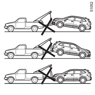 BOGSERING: starthjälp (3/4) Bil med 4-hjulsdrift Oavsett växellådstyp bör du inte bogsera en bil med 4-hjulsdrift om