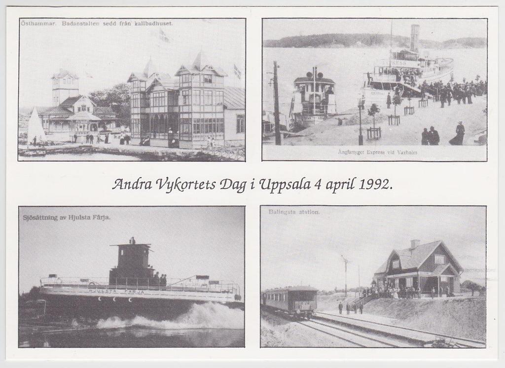 Vykort utgivet till andra Vykortets Dag 1992. Ett samarbetsprojekt med en samlarförening i Gävle och Christer Tillman, resulterade i starten av en vykortsmässa i Valbo.