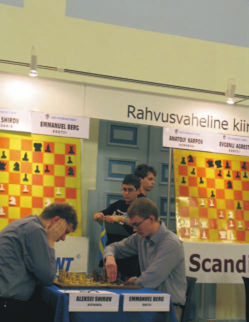 Tidskrift för Schack 1/2006 www.schack.se TfS Emanuel Berg besegrade Alexei Shirov i Paul Keres Memorial i Tallinn. Partiet med Bergs kommentarer på sidan 21.