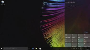 Kapitel 2. Börja använda Windows 10 Åtgärdscenter Välj ikonen Åtgärdscenter på aktivitetsfältet så visas Åtgärdscenter. Från Åtgärdscenter, kan du se viktiga meddelanden från Windows och dina appar.